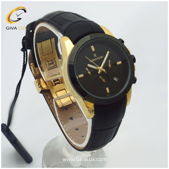 ساعت زنانه  رومانسون  طرح سه موتوره بند چرمی 